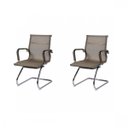 Ver imagem 1 de Kit 2 Cadeiras Escritorio Interlocutor Esteirinha Tela Mesh 3303