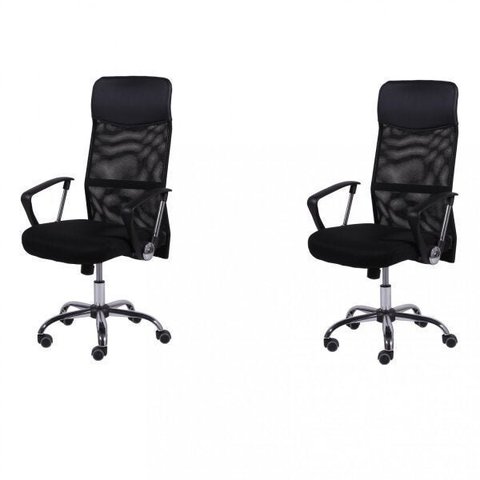Kit 2 Cadeiras Escritorio Presidente com Relax Tela Mesh Corino 3307
