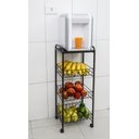 Ver imagem 3 de Fruteira Organizadora 3 Andares Rodinha Tampo Madeira - Preta