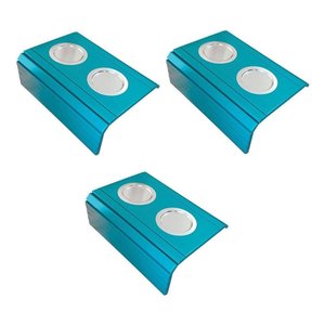 Kit 3 Esteira Decorativa Laqueada Sofá Alumínio Azul Tiffany