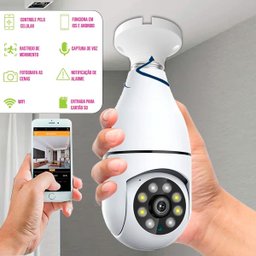 Câmera Segurança 360 Lâmpada Vigilância Wifi Full Hd e Visão - 3