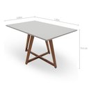 Ver imagem 2 de Mesa de Jantar Liana com Vidro Mmj-as As-castanho Claro/off White Laca 1,20m