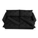 Ver imagem 5 de Sofá Lisboa 3,12m Retrátil, Reclinável com Molas no Assento Tecido Suede Velusoft Preto - Cama