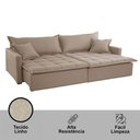 Ver imagem 7 de Sofá Cama Flora 02 Módulos de 100cm Br 15cm Meu Sofá Online A226 Linho Bege