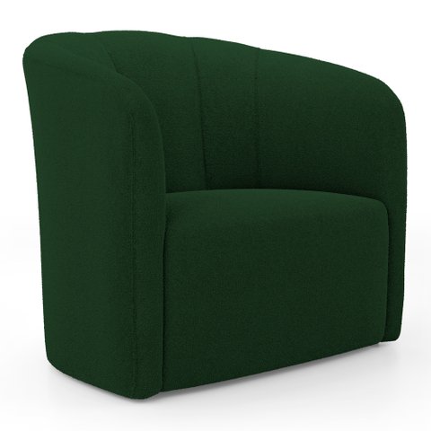 Poltrona Decorativa Living Abby Bouclê Verde - Desk Design