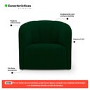 Ver imagem 3 de Poltrona Decorativa Living Abby Bouclê Verde - Desk Design