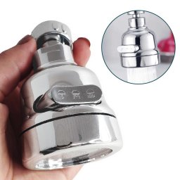 Bico Adaptador Arejador Universal 3 Jatos Torneiras 360graus - 1