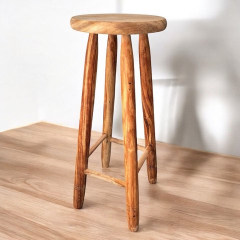 Banqueta Alta Envernizada Madeira Maciça 70cm Alt Banqueta Balcão Tamborete Banco Alto