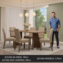 Ver imagem 4 de Conjunto Sala de Jantar Mesa Tampo de Madeira 6 Cadeiras Rustic/crema/imperial Simone Madesa