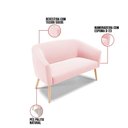 Ver imagem 5 de Kit 01 Namoradeira 02 Lugares E 01 Poltrona Suede Rosa Bebê