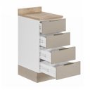 Ver mais imagens de Balcão Planejado 4 Gavetas 40cm com Tampo com Rodapé Ipanema CabeCasa MadeiraOriginals Branco/Fend