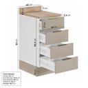 Ver imagem 3 de Balcão 4 Gavetas 40cm com Tampo com Rodapé Ipanema CabeCasa MadeiraOriginals Branco/Fendi Trama