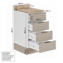Ver imagem 3 de Balcão Planejado 4 Gavetas 40cm com Tampo com Rodapé Ipanema CabeCasa MadeiraOriginals Branco/Fend