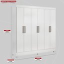 Ver imagem 2 de Guarda Roupa Casal 6 Portas e 3 Gavetas Prático - Branco