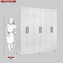 Ver imagem 4 de Guarda Roupa Casal 6 Portas e 3 Gavetas Prático - Branco