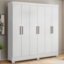Ver imagem 1 de Guarda Roupa Casal 6 Portas e 3 Gavetas Prático - Branco
