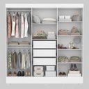 Ver imagem 3 de Guarda Roupa Casal 6 Portas e 3 Gavetas Prático - Branco