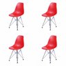 Kit 4 Cadeiras Vermelho Base Cromada Dkr  - 1