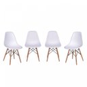 Ver imagem 3 de Kit 4 Cadeiras Base Madeira Dkr Branco