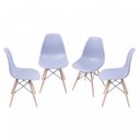 Ver imagem 1 de Kit 4 Cadeiras Base Madeira Eames Dkr