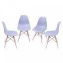 Ver imagem 2 de Kit 4 Cadeiras Base Madeira Eames Dkr 
