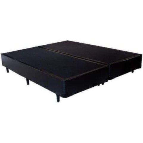 Cama Base Box Queen Bipartido Suede Preto - Duas Peças de 79x198