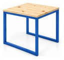 Ver imagem 6 de Mesa de Jantar Reforçada Industrial 70x80cm Tampo Bege Pés Azul