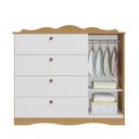 Ver imagem 5 de Cômoda Infantil 100% MDF com 1 Porta e 4 Gavetas 119,5cm Multimóveis Crper-CMO016 Madeirado/Branco