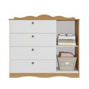 Ver imagem 6 de Cômoda Infantil 100% MDF com 1 Porta e 4 Gavetas 119,5cm Multimóveis Crper-CMO016 Madeirado/Branco