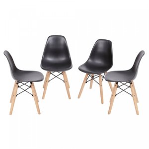 Kit 4 Cadeiras Base Madeira Eames Dkr 
