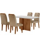 Ver imagem 2 de Sala de Jantar Mesa Olímpia 120CM MDF Canto Reto com 4 Cadeiras Carol Moderna