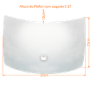 Ver imagem 2 de Plafon Charm com Vidro Quadrado Fosco de 250mm com 1 Furo