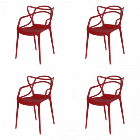 Kit com 4 Cadeiras para Sala de de Jantar Solna