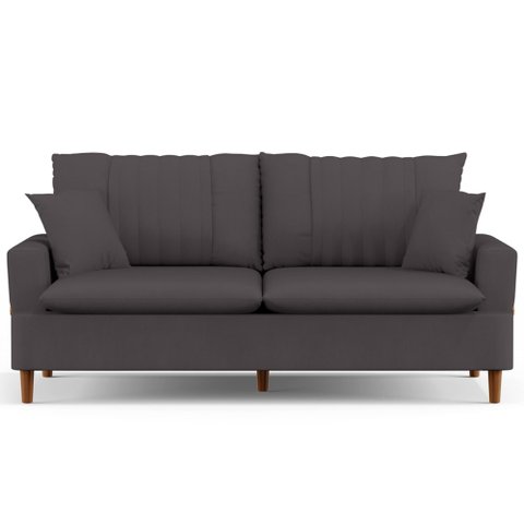 Sofá 2 Lugares 160cm com Almofadas Veras D05 Suede Cinza - Mpozenato