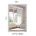 Ver mais imagens de Guarda-roupa Solteiro 2 Portas de Correr com Espelhos 4 Gavetas Branco Vivare Plus Madesa Branco