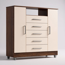 Ver imagem 5 de Comoda Isabele 5 Gav 2 Portas Chocolate/off White