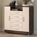 Ver imagem 1 de Comoda Isabele 5 Gav 2 Portas Chocolate/off White