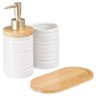 Kit Lavabo Banheiro Bambu Saboneteira Líquida Escova / 885 - 6