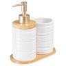 Kit Lavabo Banheiro Bambu Saboneteira Líquida Escova / 885 - 5