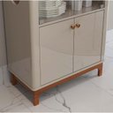Ver imagem 4 de Cristaleira de Vidro e Madeira sem Espelho 180x74cm Jade Lukaliam Off White/jequitiba