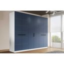 Ver imagem 1 de Guarda Roupa Casal 6 Portas e 4 Gavetas Lisboa Branco/azul - Politorno