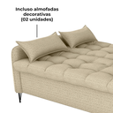 Ver mais imagens de Sofa Cama 2 Lugares 200cm Pillar Linho Vancouver E488 Palha Milani Store