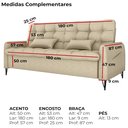 Ver imagem 4 de Sofa Cama 2 Lugares 200cm Pillar Linho Vancouver E488 Palha Milani Store