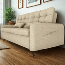 Ver imagem 5 de Sofa Cama 2 Lugares 200cm Pillar Linho Vancouver E488 Palha Milani Store