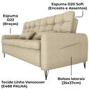 Ver imagem 7 de Sofa Cama 2 Lugares 200cm Pillar Linho Vancouver E488 Palha Milani Store