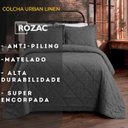 Ver imagem 2 de Kit Colcha King Size Urban Linen Chumbo Textura Linho 3 Peças Rozac