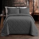 Ver imagem 1 de Kit Colcha King Size Urban Linen Chumbo Textura Linho 3 Peças Rozac