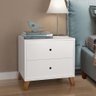 CRIADO MESA DE CABECEIRA 2 GAVETAS BRANCO - 1