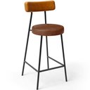 Ver imagem 3 de Kit 02 Banquetas Baixa Cozinha Sala Jantar Bancada Milão L02 Couríssimo Whisky Marrom - lyam decor L