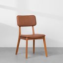 Ver imagem 4 de Conjunto Mesa de Jantar Thai Redonda Off White com 4 Cadeiras Lalá Cognac - 1,20m Interlar Móveis